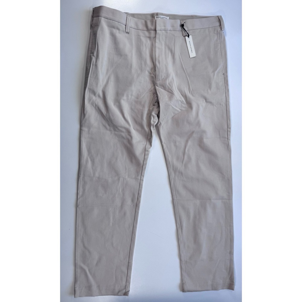 BANANA REPUBLIC Straight Stretch Twill Khaki Chino Pants Italian Tan Mens 38x31